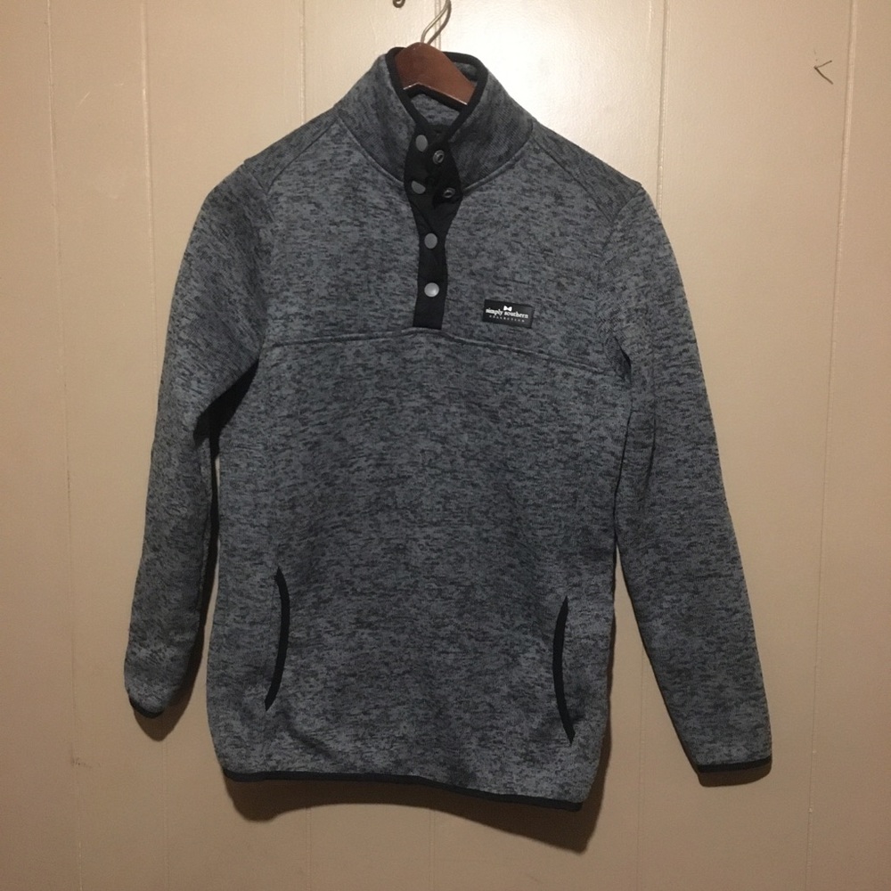 Simply southern 1/4 button synchilla fleece pullover 2 pockets adult small 
Gre
